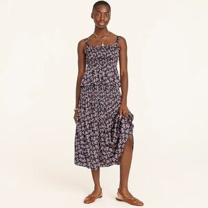 NWT J.Crew Featherweight satin midi skirt in twilight berry.